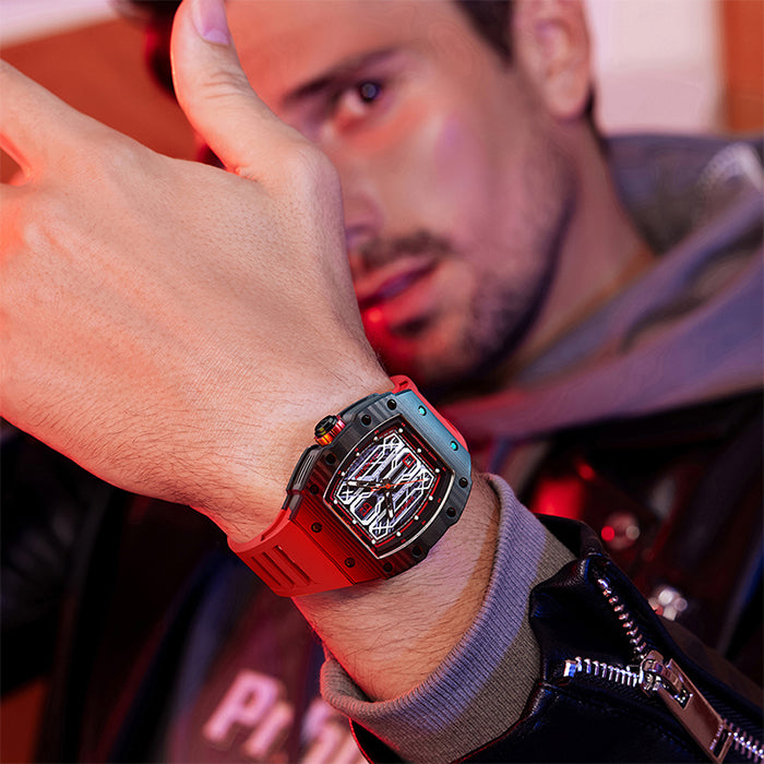 Bonest Gatti BG9916-A2 Red Carbon Fiber Series Automatic Watch