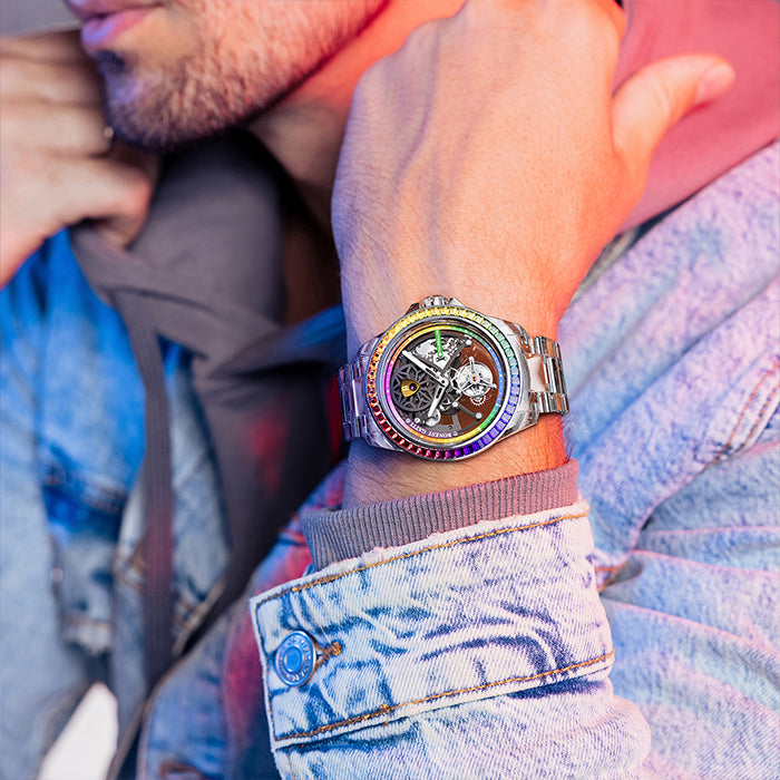 Bonest Gatti BG7002-G1 K9 Crystal Tourbillon Series Automatic Watch