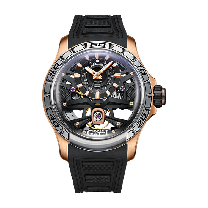Bonest Gatti BG4004-R2 Rose Gold Exoskeleton Series Automatic Watch