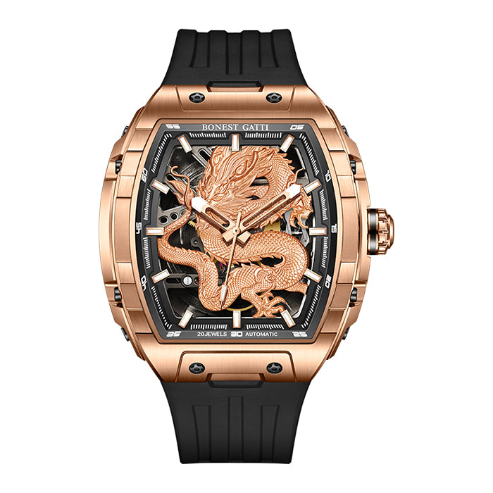 Bonest Gatti BG5606-A2 Rose Gold Dragon Series Automatic Watch