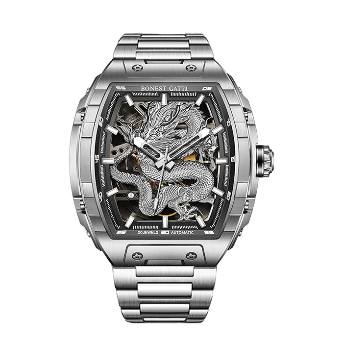 Bonest Gatti BG5606-S1 Silver Dragon Series Automatic Watch