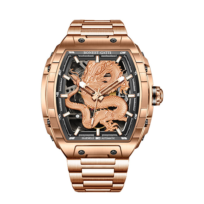 Bonest Gatti BG5606-S2 Rose Gold Dragon Series Automatic Watch