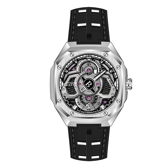 Bonest Gatti BG5801-A1 Silver Cosmos Series Automatic Watch