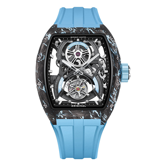 Bonest Gatti BG7003-R4 Blue Carbon Fiber Tourbillon Series Automatic Watch