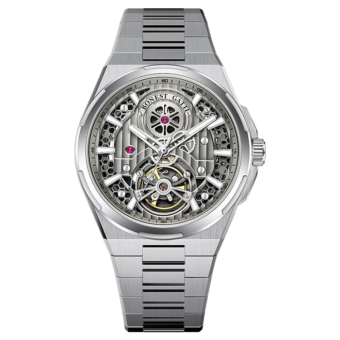 Bonest Gatti BG8007-S1 Silver Exoskeleton Series Automatic Watch
