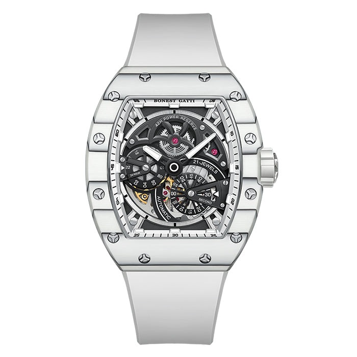 Bonest Gatti BG9004-R1 White Carbon Fiber Series Automatic Watch