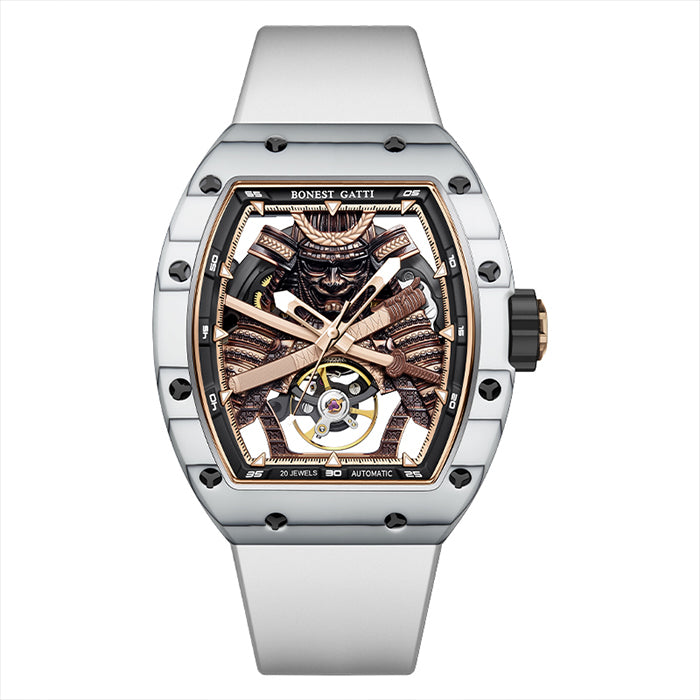Bonest Gatti BG9008-R1 White Carbon Fiber Series Automatic Watch