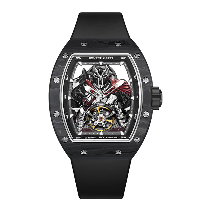 Bonest Gatti BG9009-R2 Black Carbon Fiber Series Automatic Watch