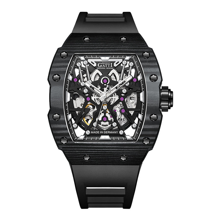 Bonest Gatti BG9906-A3 Black Carbon Fiber Series Automatic Watch