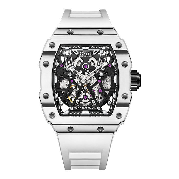 Bonest Gatti BG9907-A1 White Carbon Fiber Series Automatic Watch