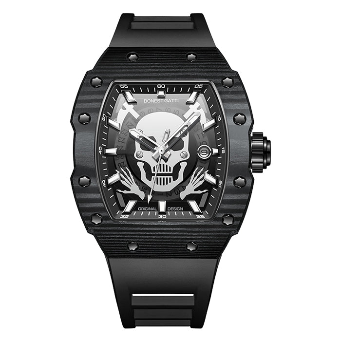Bonest Gatti BG9908-A2 Black Carbon Fiber Series Automatic Watch