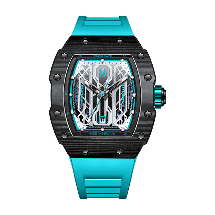 Bonest Gatti BG9916-A1 Blue Carbon Fiber Series Automatic Watch