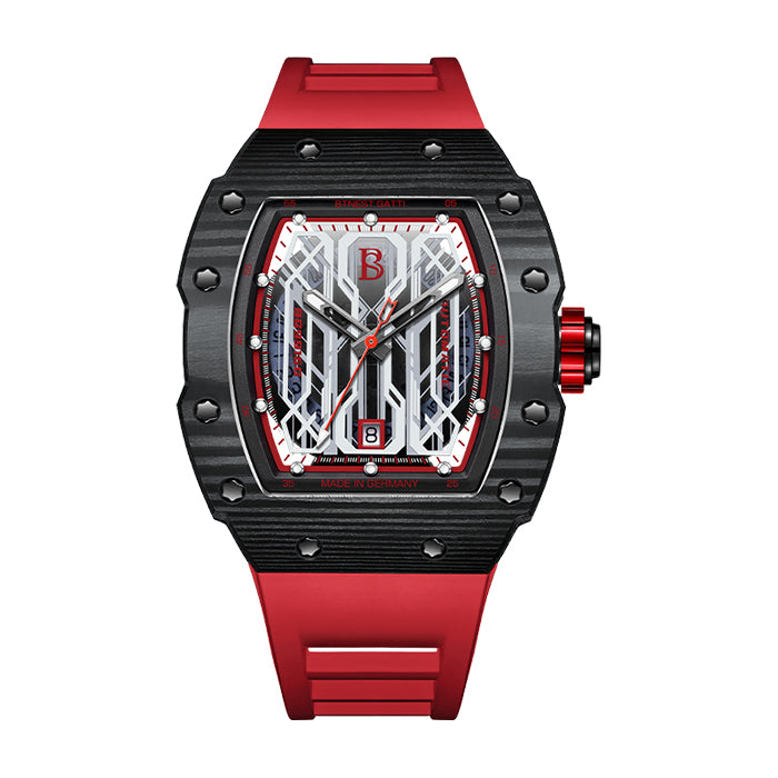 Bonest Gatti BG9916-A2 Red Carbon Fiber Series Automatic Watch