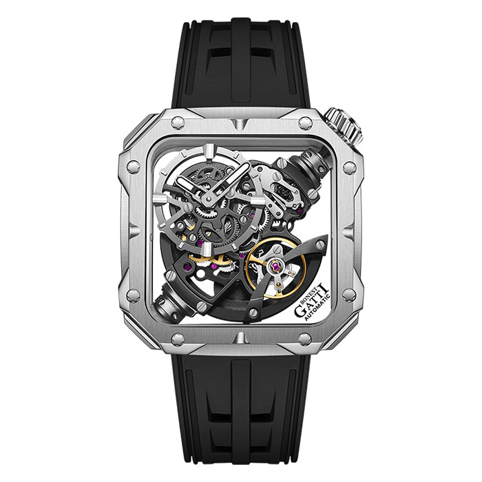 Bonest Gatti BG4001-R1 Silver Exoskeleton Series Automatic Watch