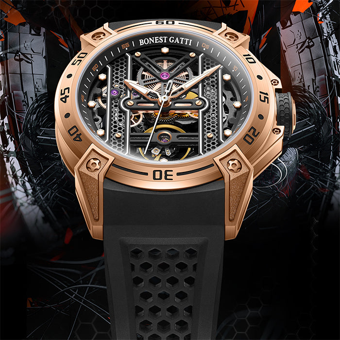 Bonest Gatti BG5805-A1 Rose Gold Sword Series Automatic Watch