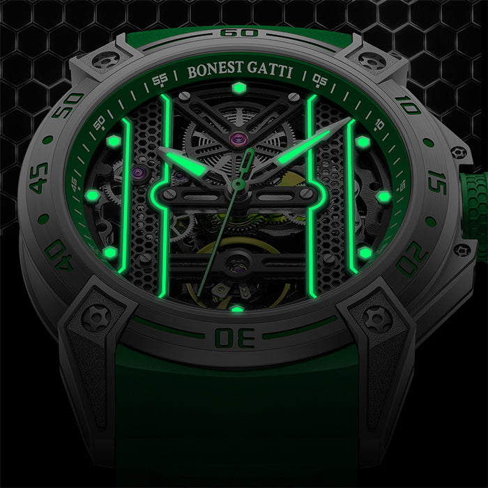Bonest Gatti BG5805-A3 Green Sword Series Automatic Watch