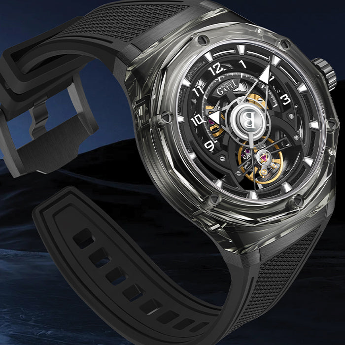 Bonest Gatti BG6003-R1 Black Crystal Series Automatic Watch