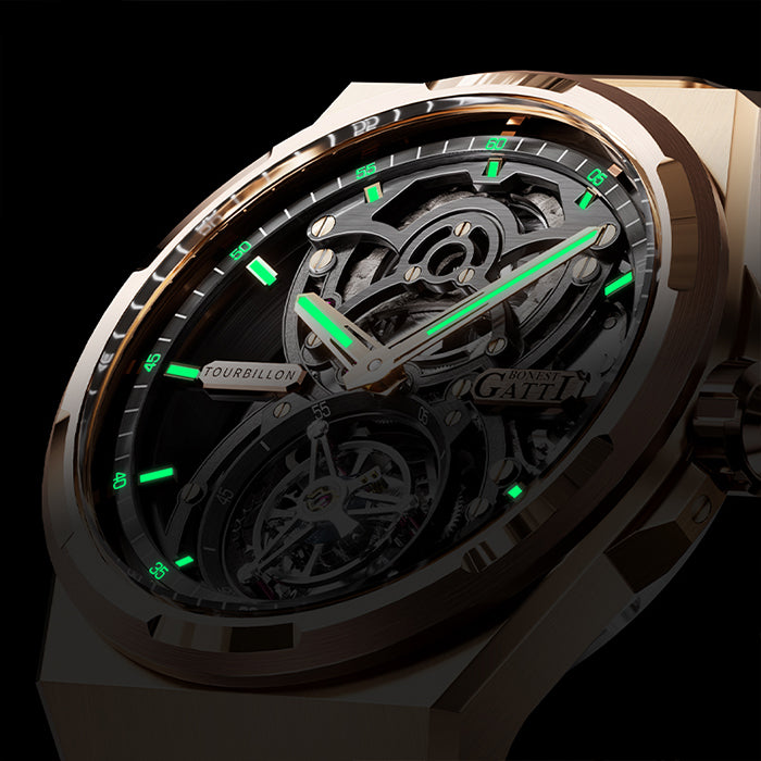 Bonest Gatti BG7004-S2 Rose Gold Tourbillon Series Automatic Watch