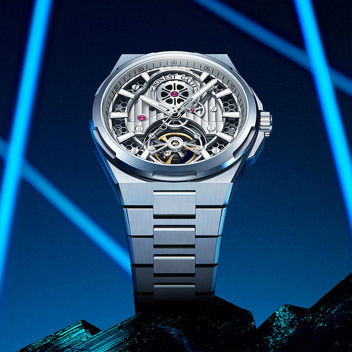 Bonest Gatti BG8007-S1 Silver Exoskeleton Series Automatic Watch