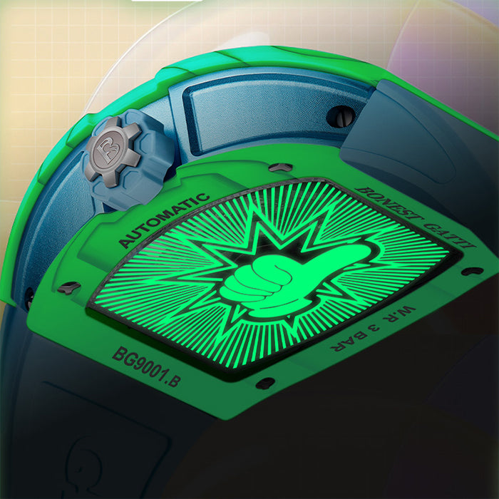 Bonest Gatti BG9001-R2 Blue Carbon Fiber Series Automatic Watch