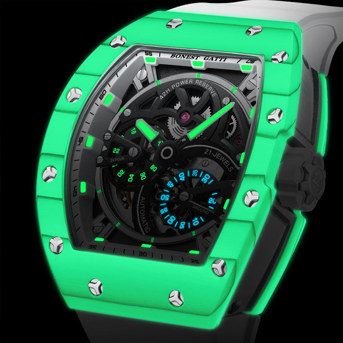 Bonest Gatti BG9004-R1 White Carbon Fiber Series Automatic Watch