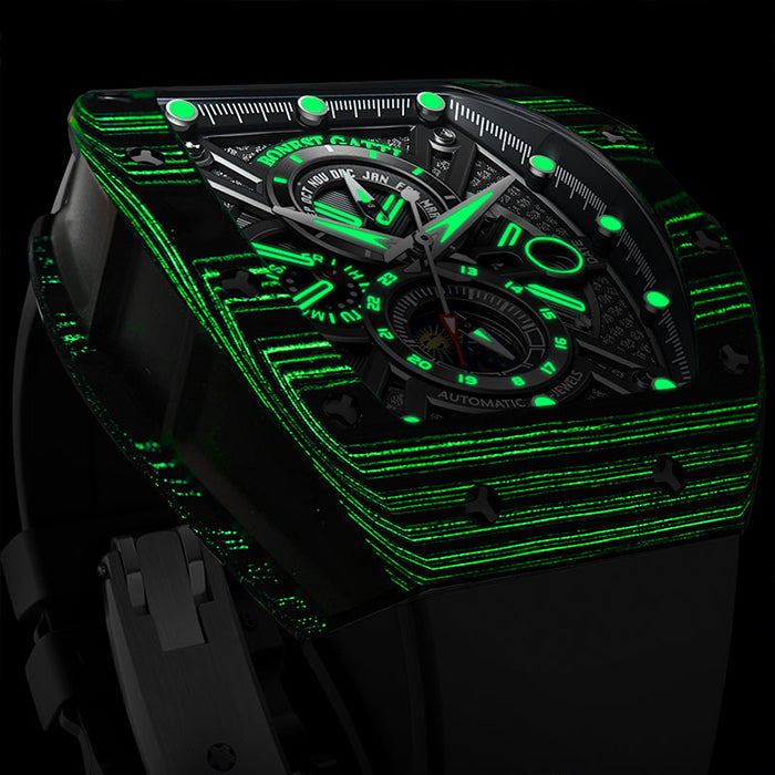 Bonest Gatti BG9007-R2 Black Carbon Fiber Chronograph Series Automatic Watch