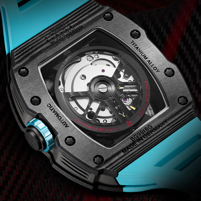 Bonest Gatti BG9916-A1 Blue Carbon Fiber Series Automatic Watch