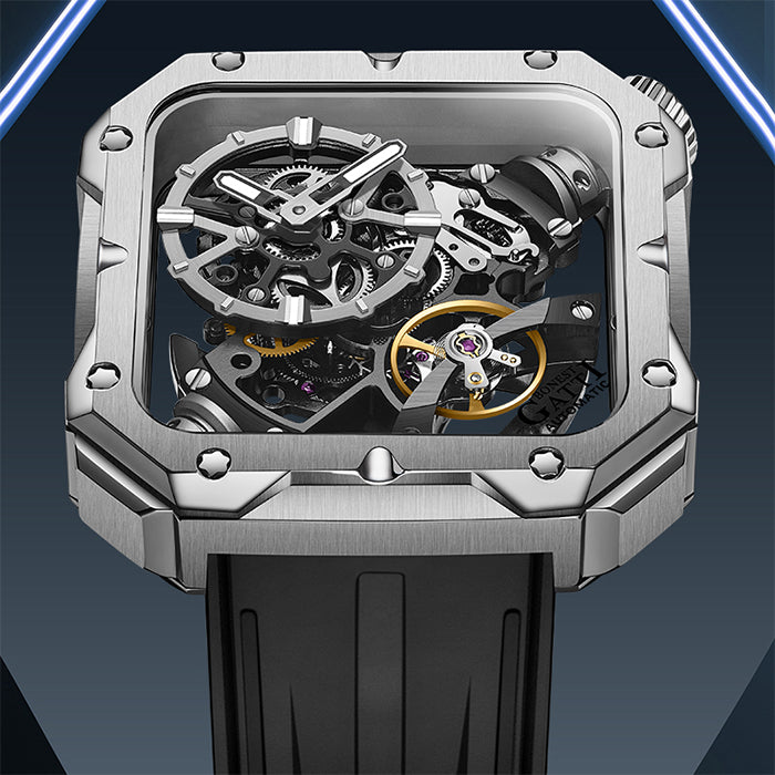 Bonest Gatti BG4001-R1 Silver Exoskeleton Series Automatic Watch