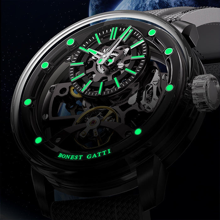 Bonest Gatti BG4003-R1 Black Exoskeleton Series Automatic Watch