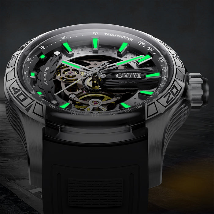 Bonest Gatti BG4005-R2 Black Cosmos Series Automatic Watch