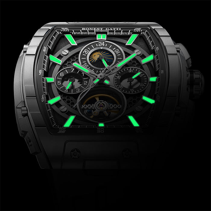 Bonest Gatti BG5005-R1 Silver Chronograph Series Automatic Watch