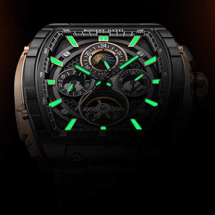 Bonest Gatti BG5005-R3 Black Chronograph Series Automatic Watch