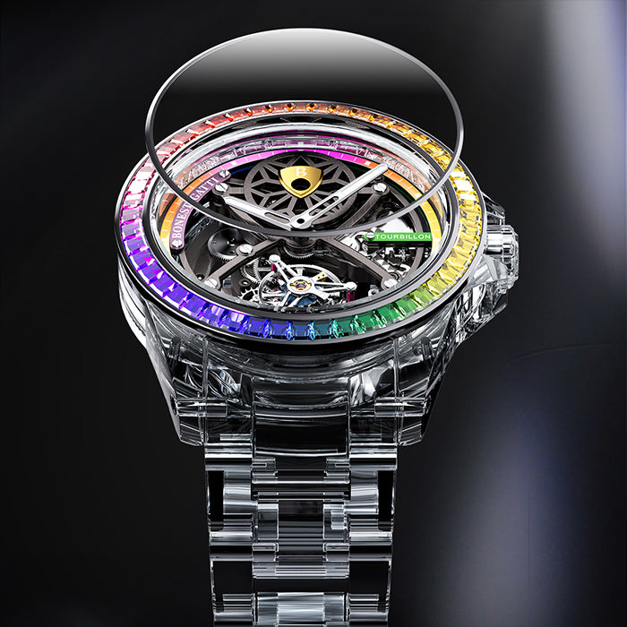 Bonest Gatti BG7002-G1 K9 Crystal Tourbillon Series Automatic Watch