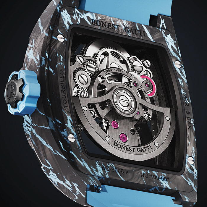Bonest Gatti BG7003-R4 Blue Carbon Fiber Tourbillon Series Automatic Watch