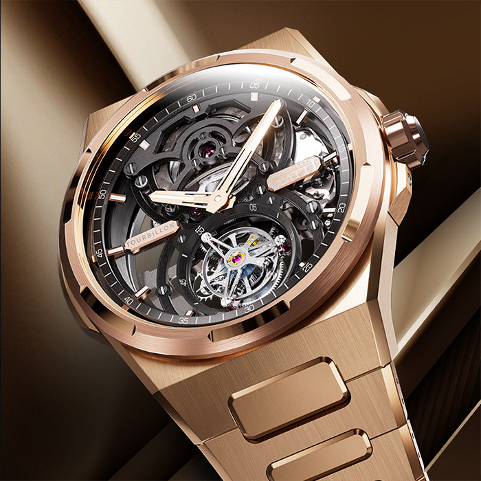 Bonest Gatti BG7004-S2 Rose Gold Tourbillon Series Automatic Watch