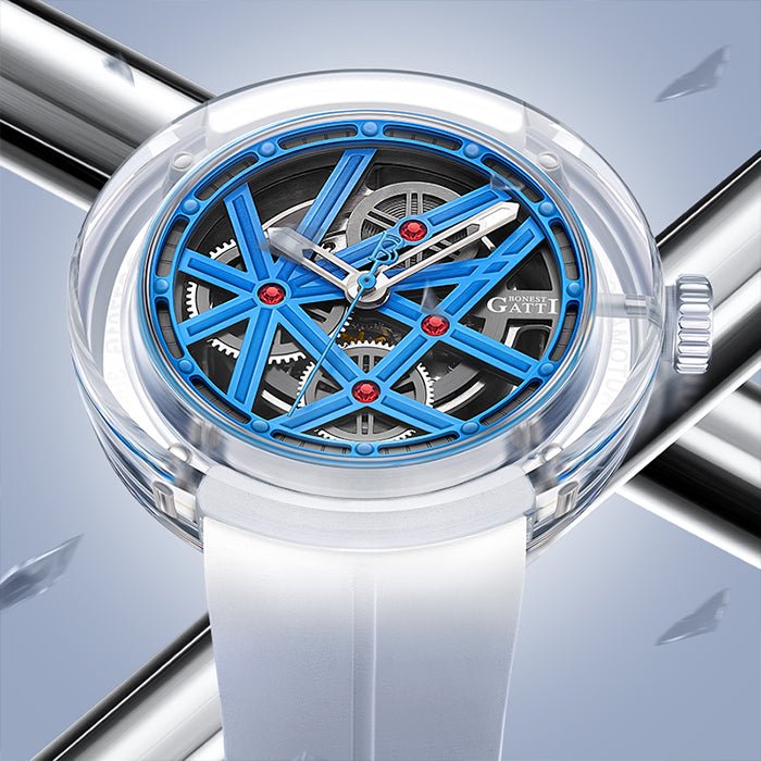 Bonest Gatti BG7702-A1 Blue Exoskeleton Series Automatic Watch