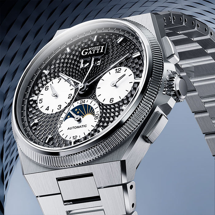 Bonest Gatti BG8006-S1 Black Chronograph Series Automatic Watch