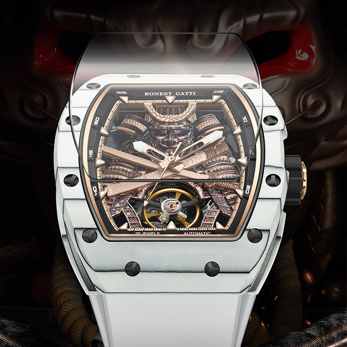 Bonest Gatti BG9008-R1 White Carbon Fiber Series Automatic Watch