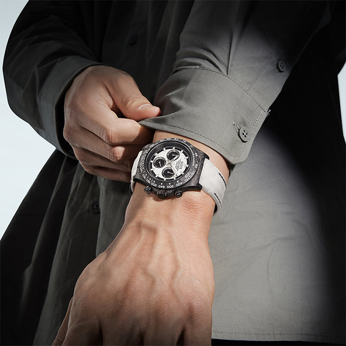Bonest Gatti BG9010-L4 White Carbon Fiber Chronograph Series Automatic Watch