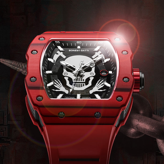 Bonest Gatti BG9908-A3 Red Carbon Fiber Series Automatic Watch