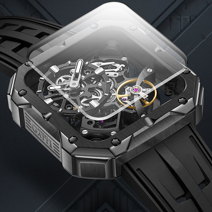 Bonest Gatti BG4001-R2 Black Exoskeleton Series Automatic Watch