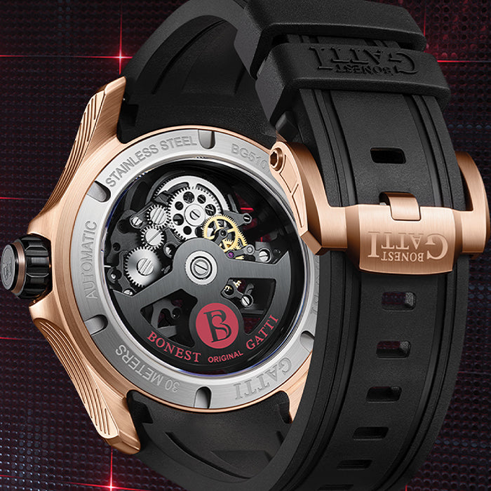 Bonest Gatti BG4004-R2 Rose Gold Exoskeleton Series Automatic Watch