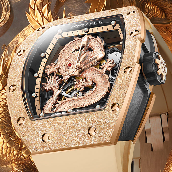 Bonest Gatti BG5003-R2 Rose Gold Dragon Series Automatic Watch