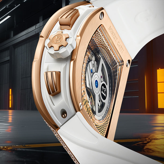 Bonest Gatti BG5004-R2 White Chronograph Series Automatic Watch