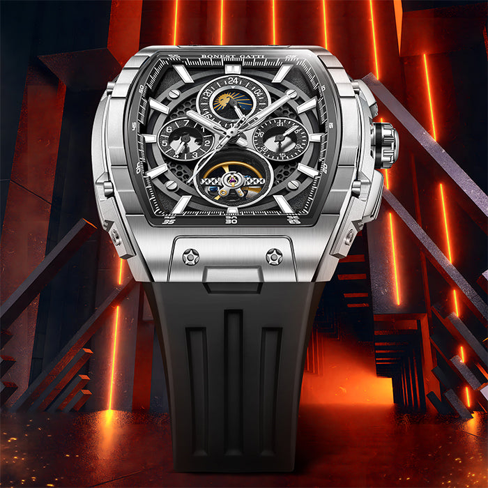 Bonest Gatti BG5005-R1 Silver Chronograph Series Automatic Watch
