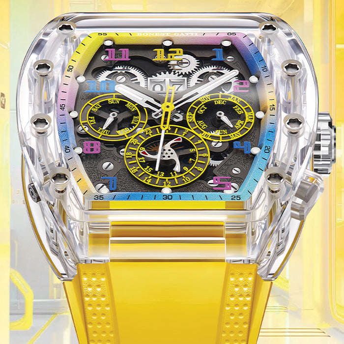 Bonest Gatti BG6006-R3 Yellow Chronograph Series Automatic Watch
