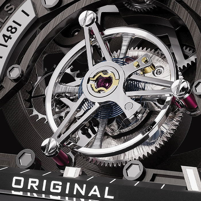 Bonest Gatti BG7003-R3 Black Carbon Fiber Tourbillon Series Automatic Watch