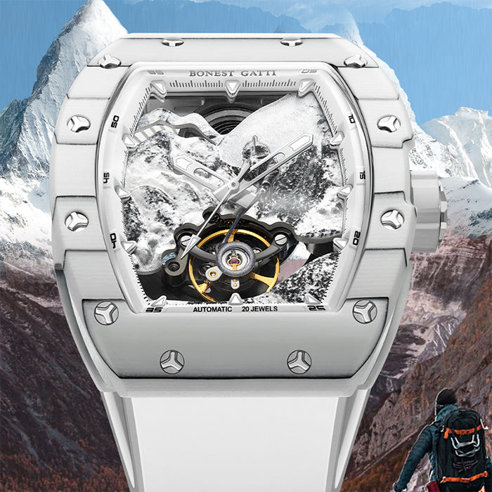 Bonest Gatti BG9002-R1 White Carbon Fiber Series Automatic Watch