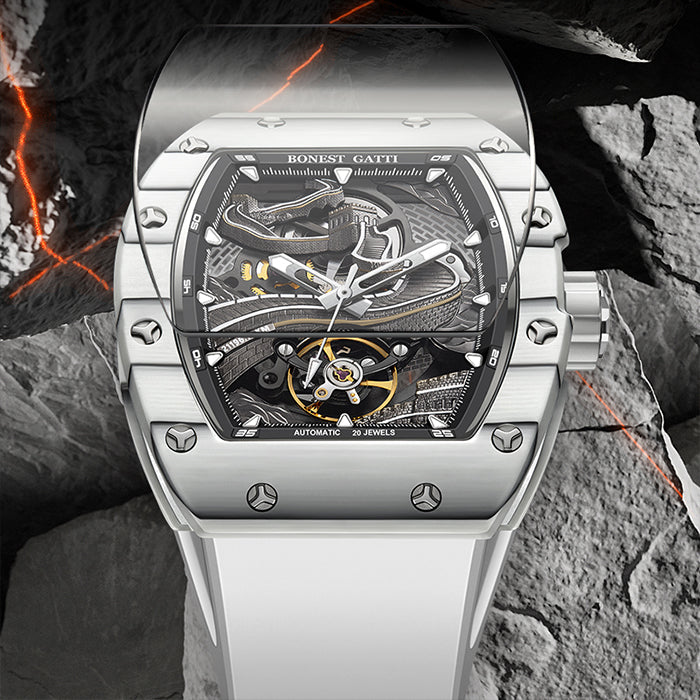 Bonest Gatti BG9003-R1 White Carbon Fiber Series Automatic Watch