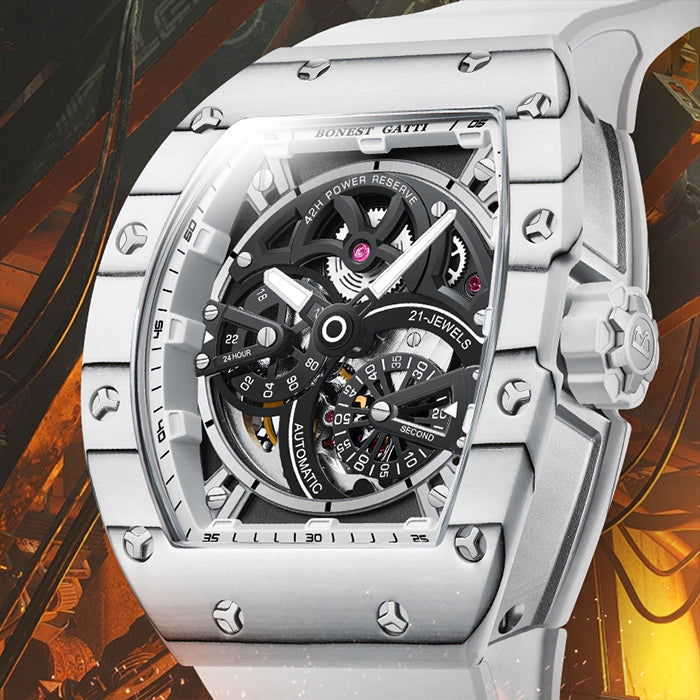Bonest Gatti BG9004-R1 White Carbon Fiber Series Automatic Watch